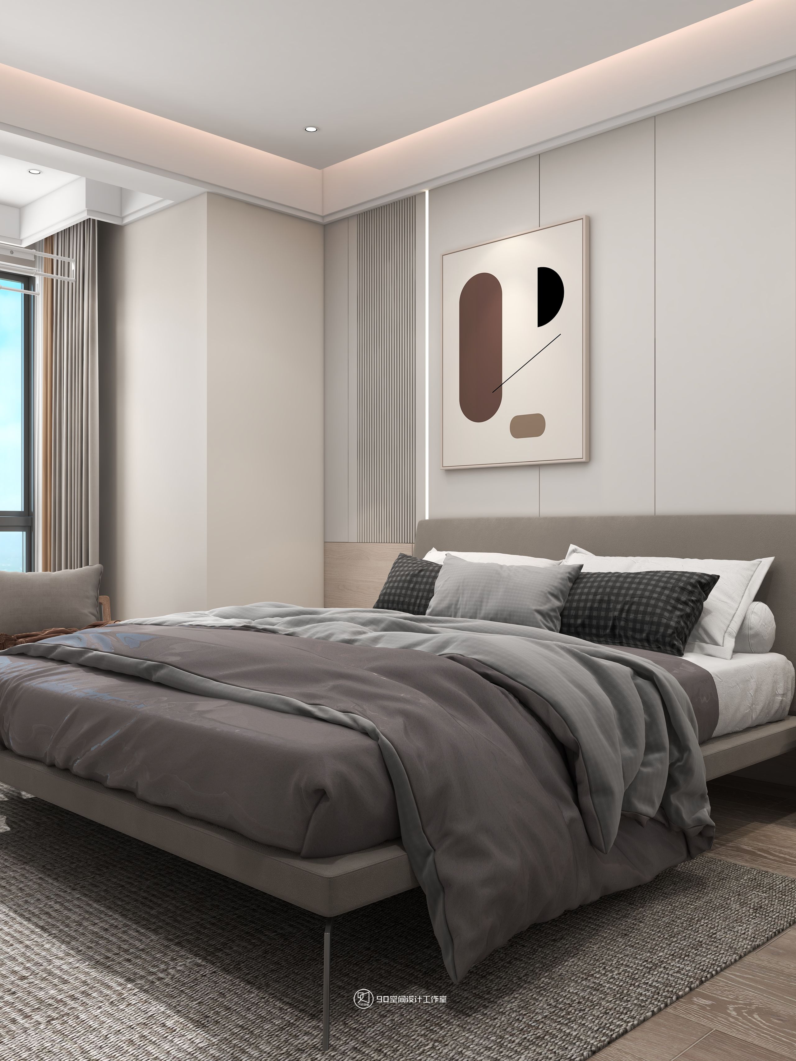 星月糖现代奶油风格丨90 空间设计-28