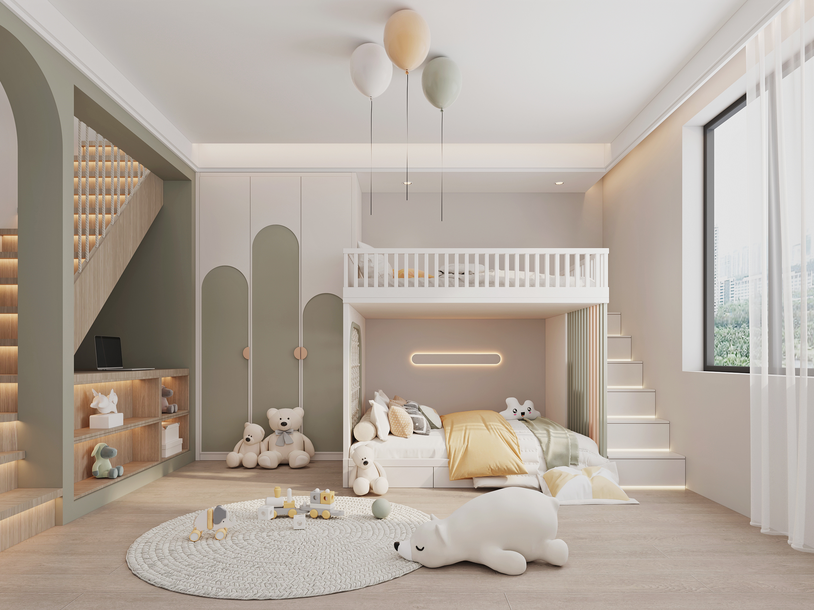  案例更新 300㎡上海别墅 现代奶油风-15