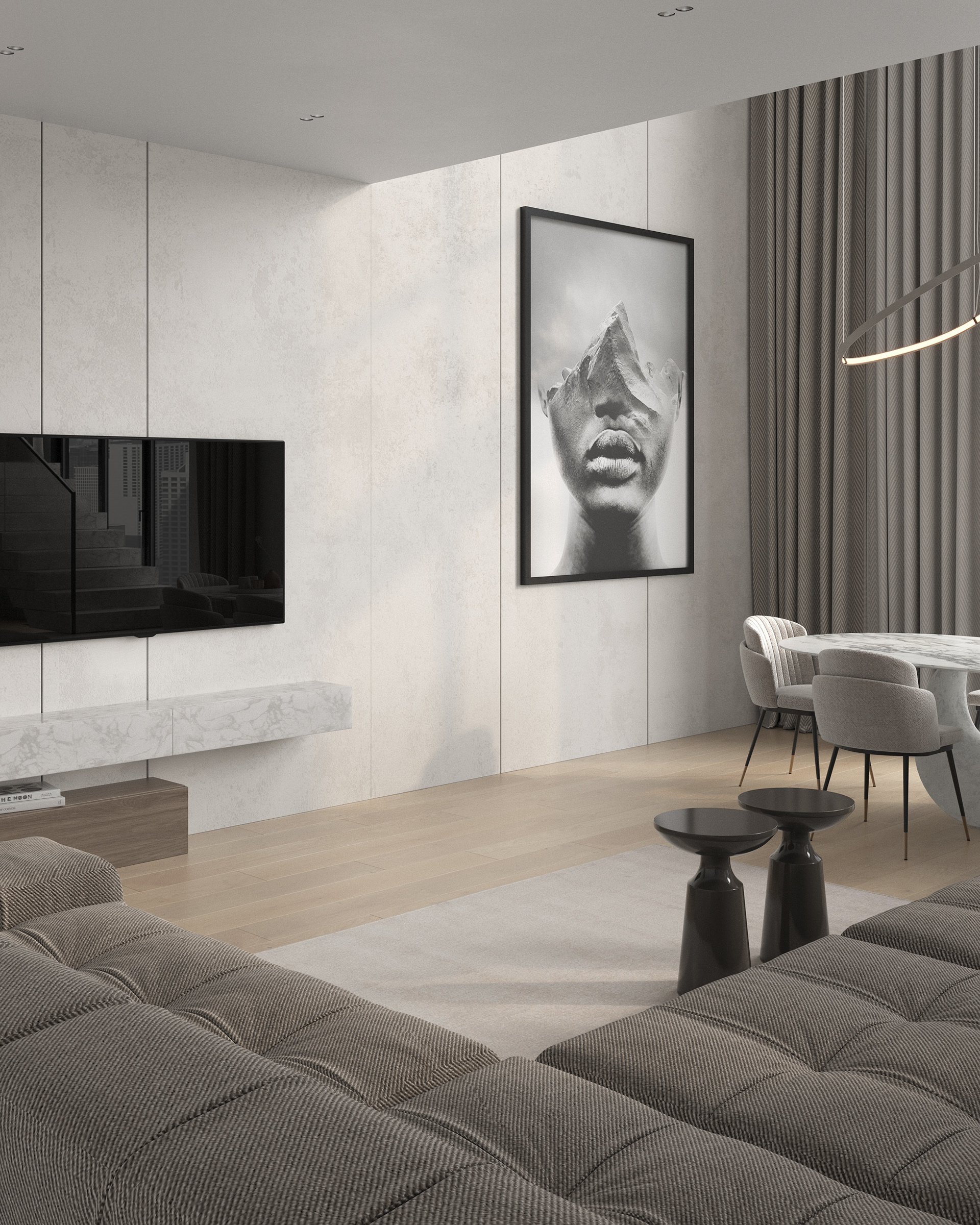 厨房客厅可视化设计丨美国丨Inesa Orlenko-6