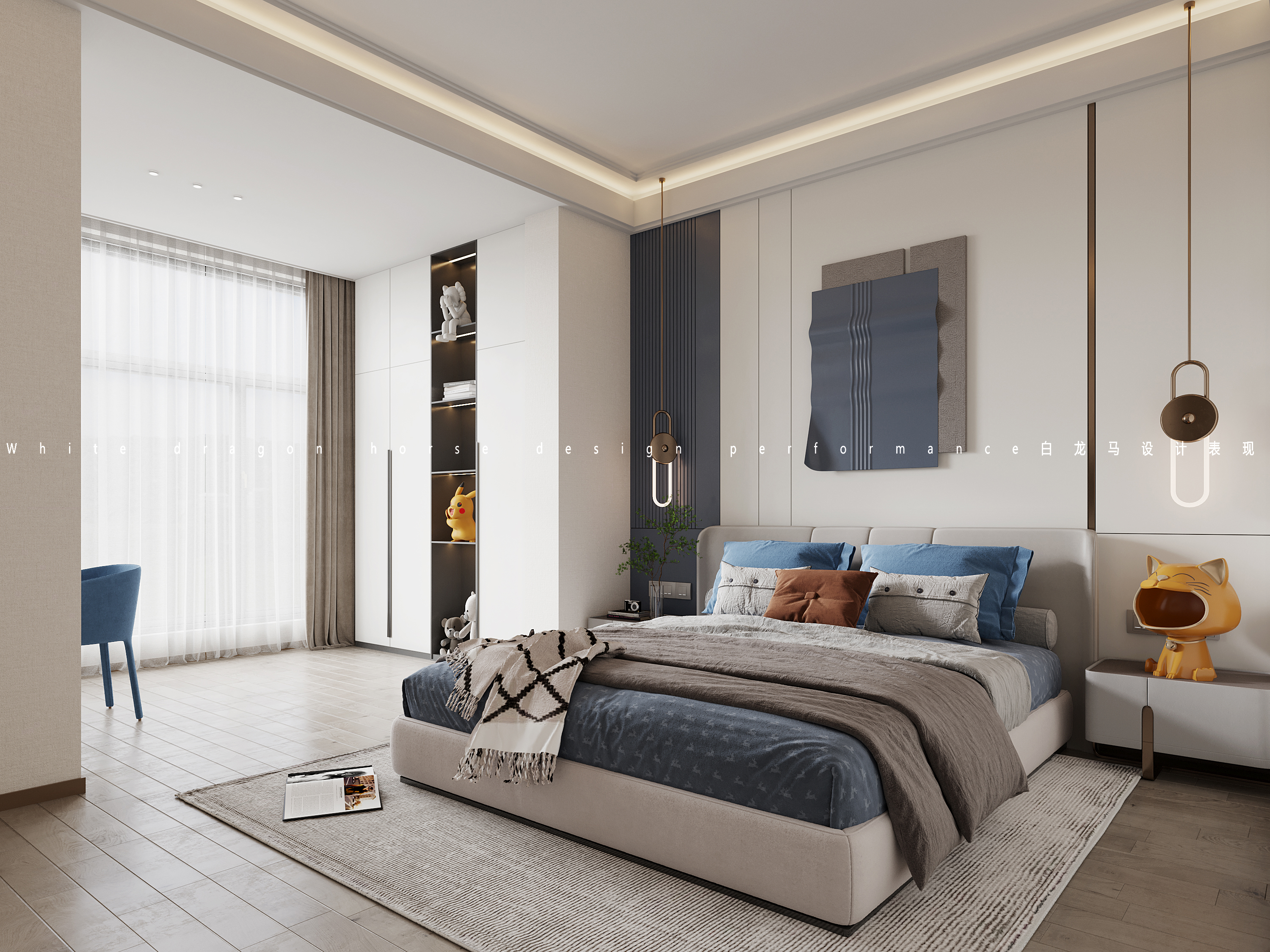 新中式别墅——白龙马效果图-6