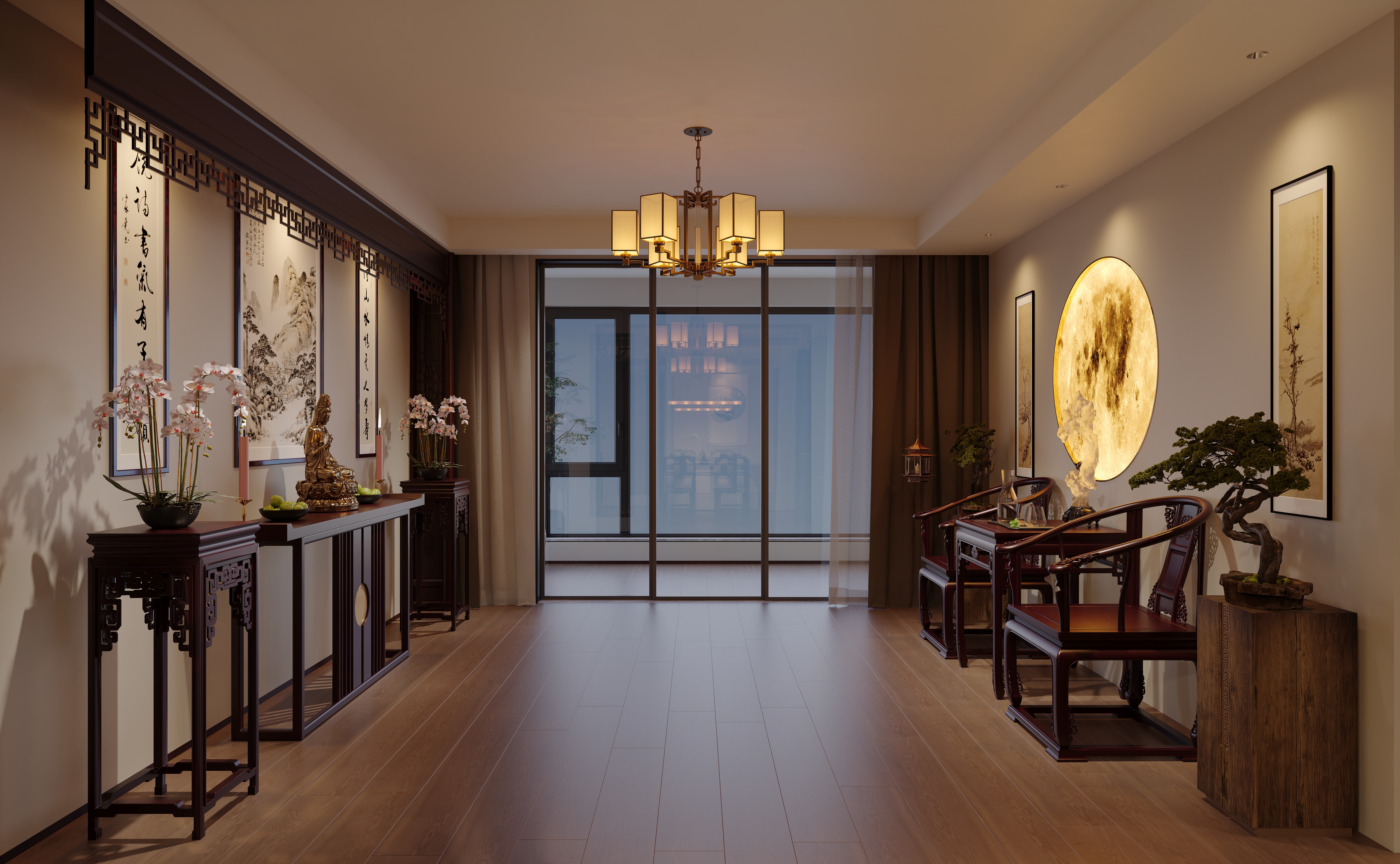 近期渲染 夜景新中式-0