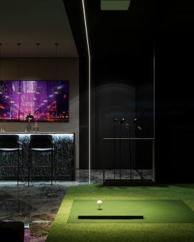 郑东商业中心云顶别墅室内高尔夫室