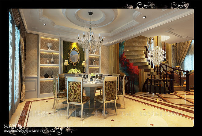 HF  内森庄园（欧式）别墅豪宅装修案例-12