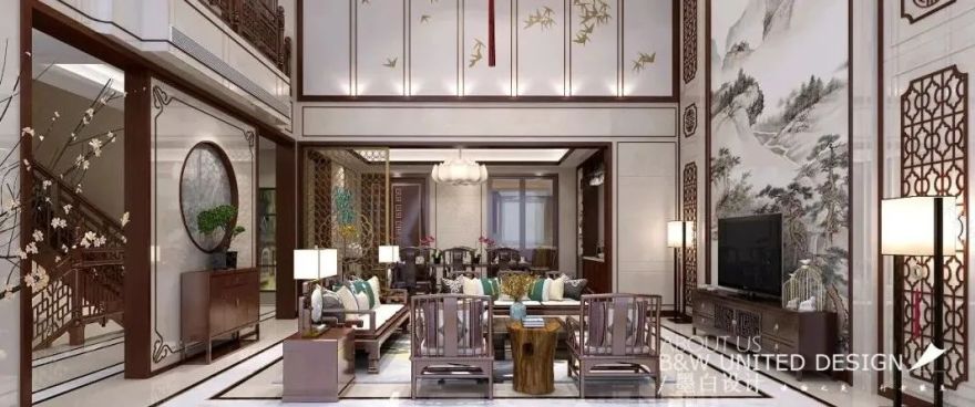 上元湾诗意美宅丨墨白设计-46