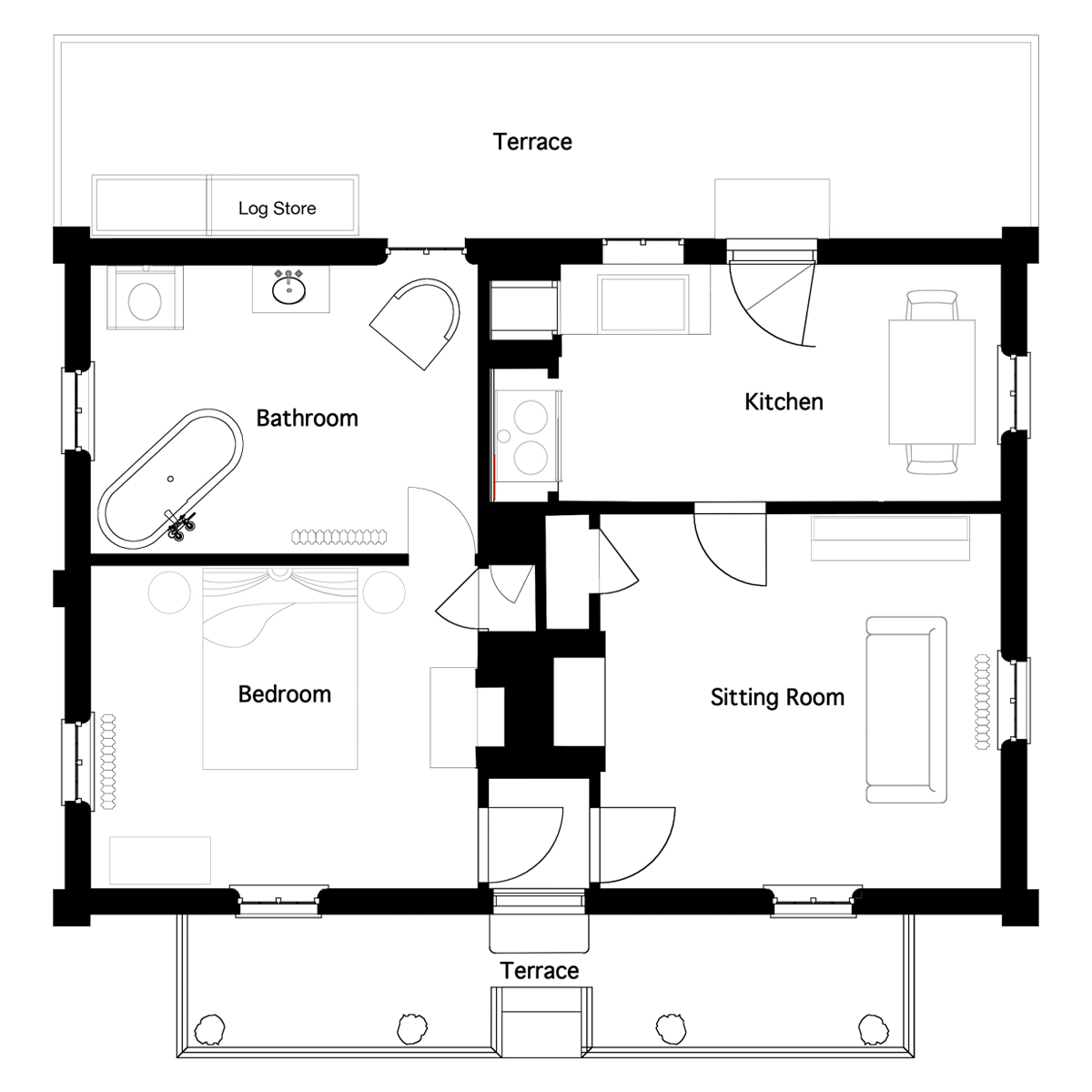 Маленькая дача в Англии посреди леса | 10 фото-12