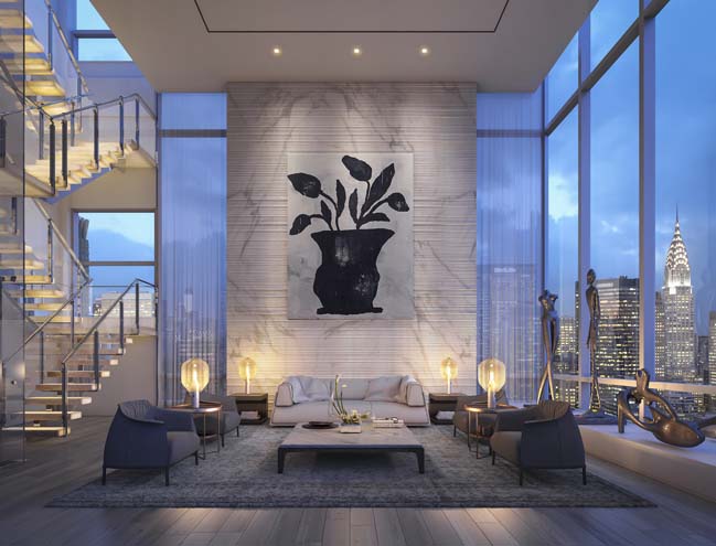 纽约麦迪逊大道豪华顶层公寓丨美国纽约丨ODA Architecture-13