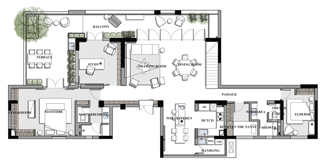 278㎡复式空间,超大阳台的轻禅意三代同堂之家 · 拾光悠然设计-13