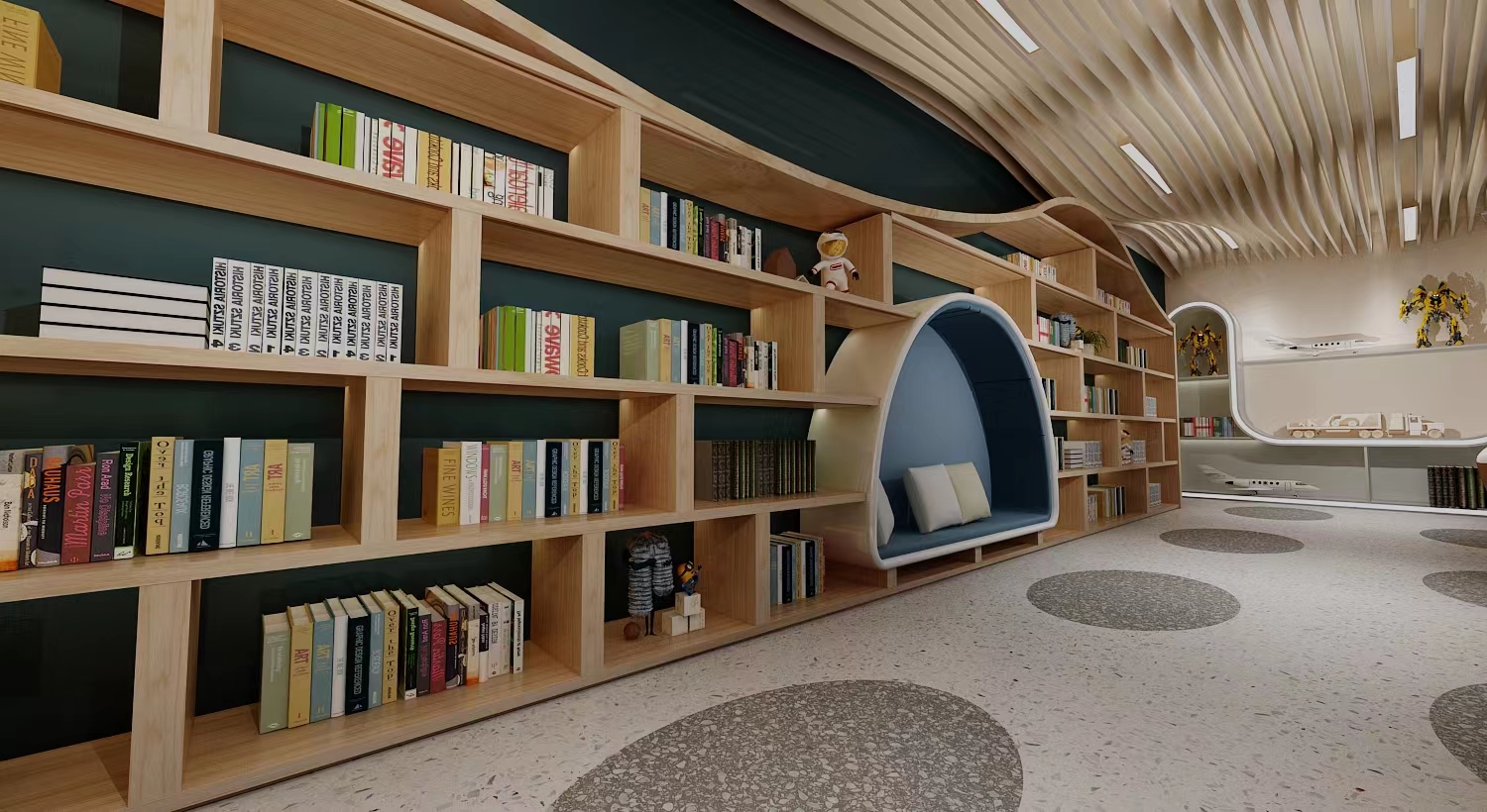 阅读区设计3D效果图-2