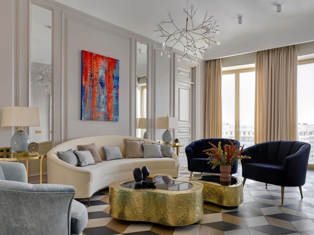 俄罗斯轻奢法式公寓设计丨俄罗斯莫斯科丨Katerina Lashmanova 设计工作室-60