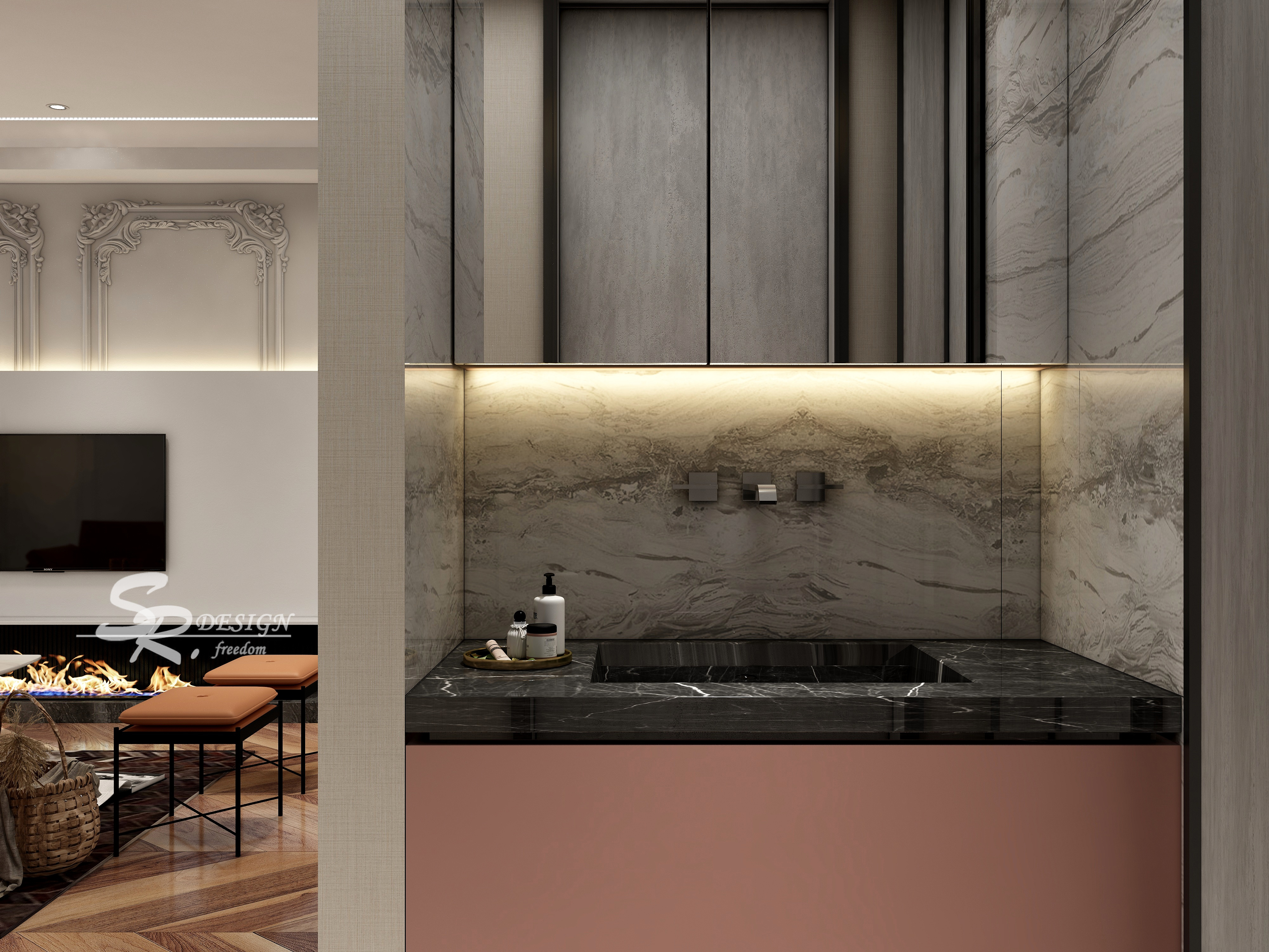 现代复古混搭风 · 96 平花繁设计样板间-14