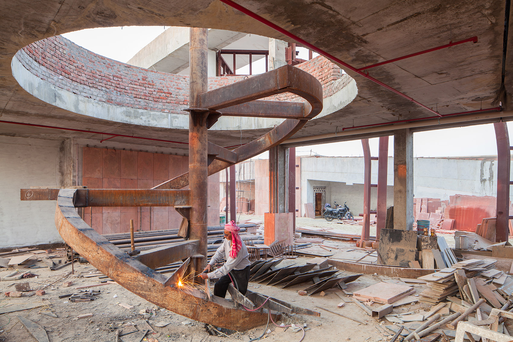 印度红拱螺旋城市市集-Avadh Shilpgram / Archohm Consults-37