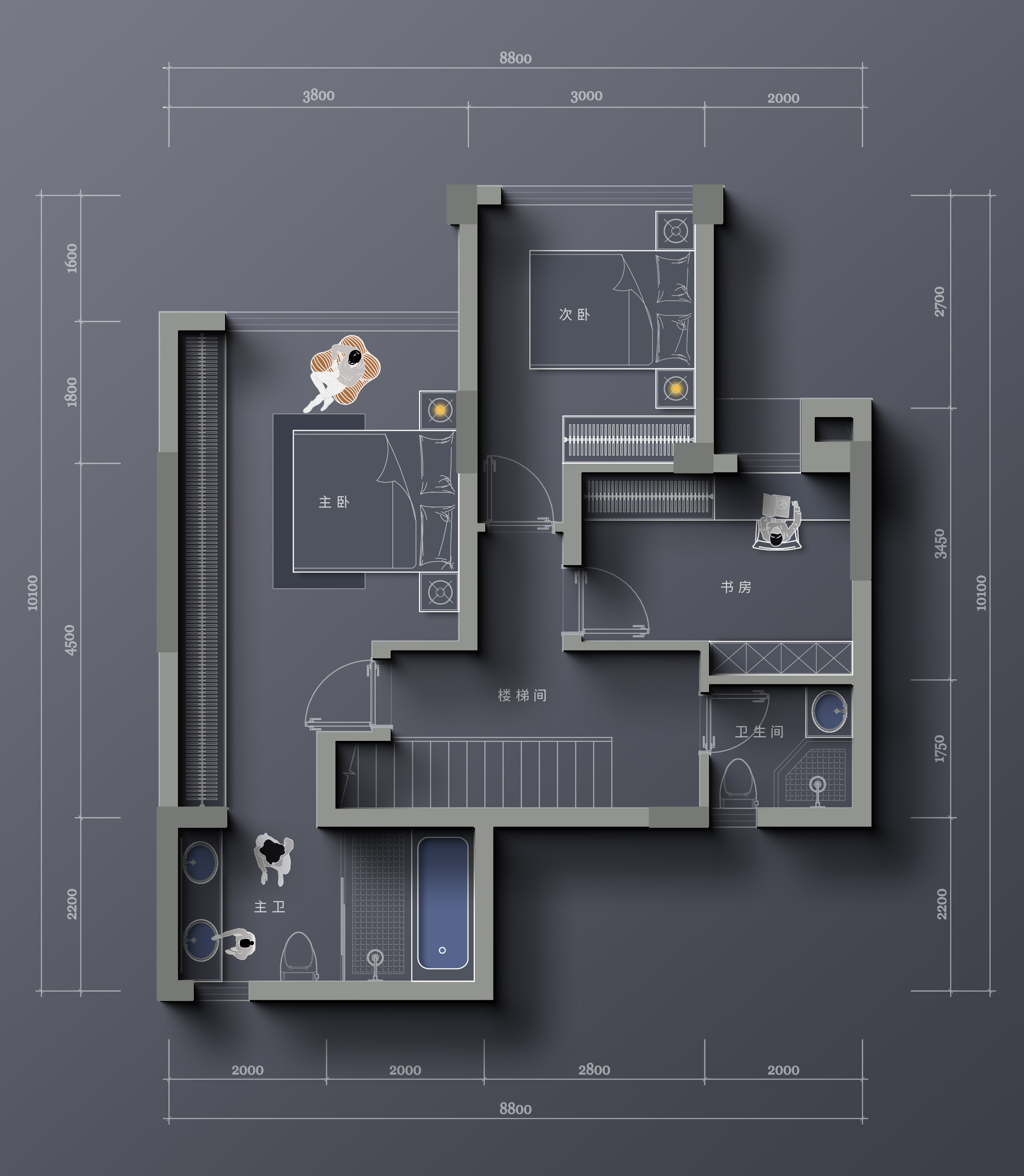 115㎡极简黑白灰，赋予生活的简雅情态-1