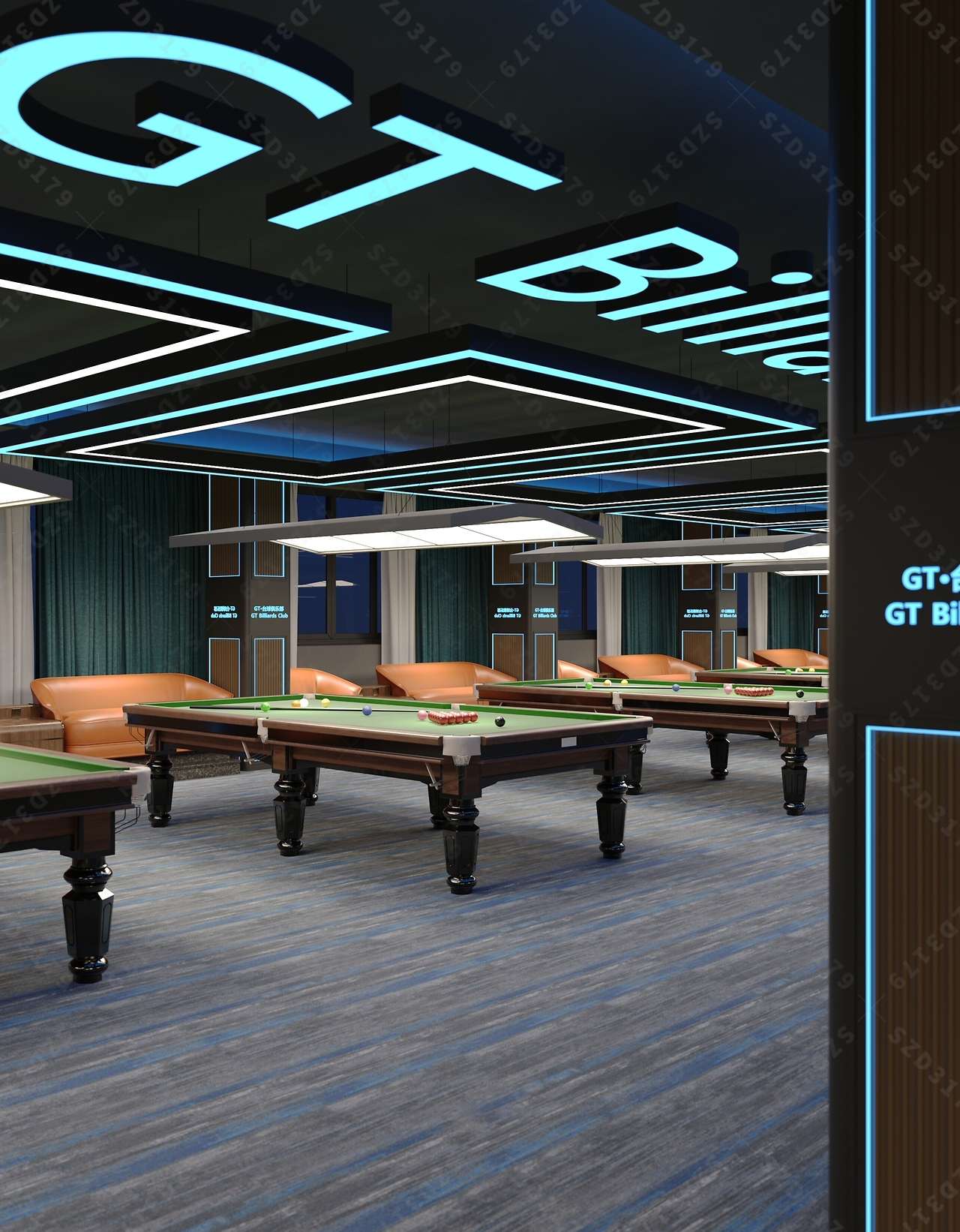 台球厅设计,台球俱乐部设计,台球馆设计-12