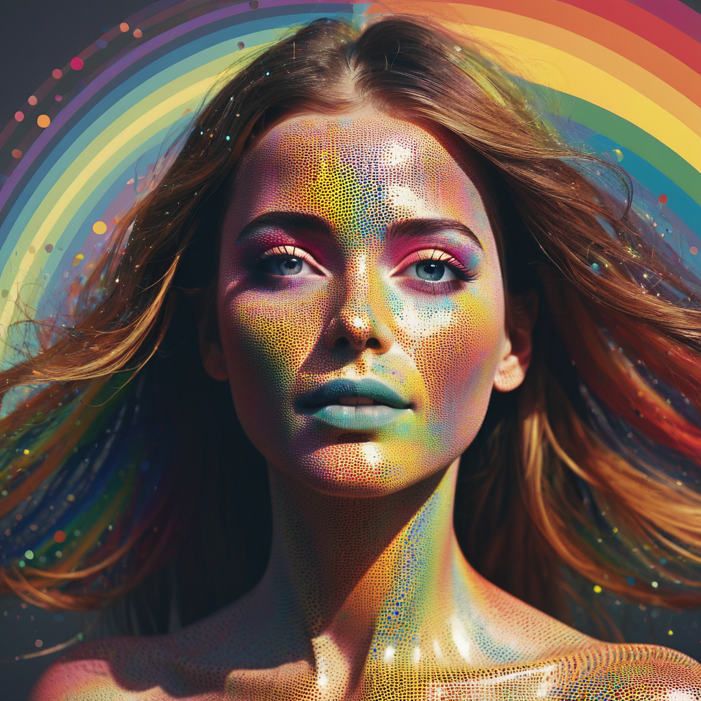 一个穿着彩色圆点的女孩 AI 艺术丨Öskar Design Öskar-8