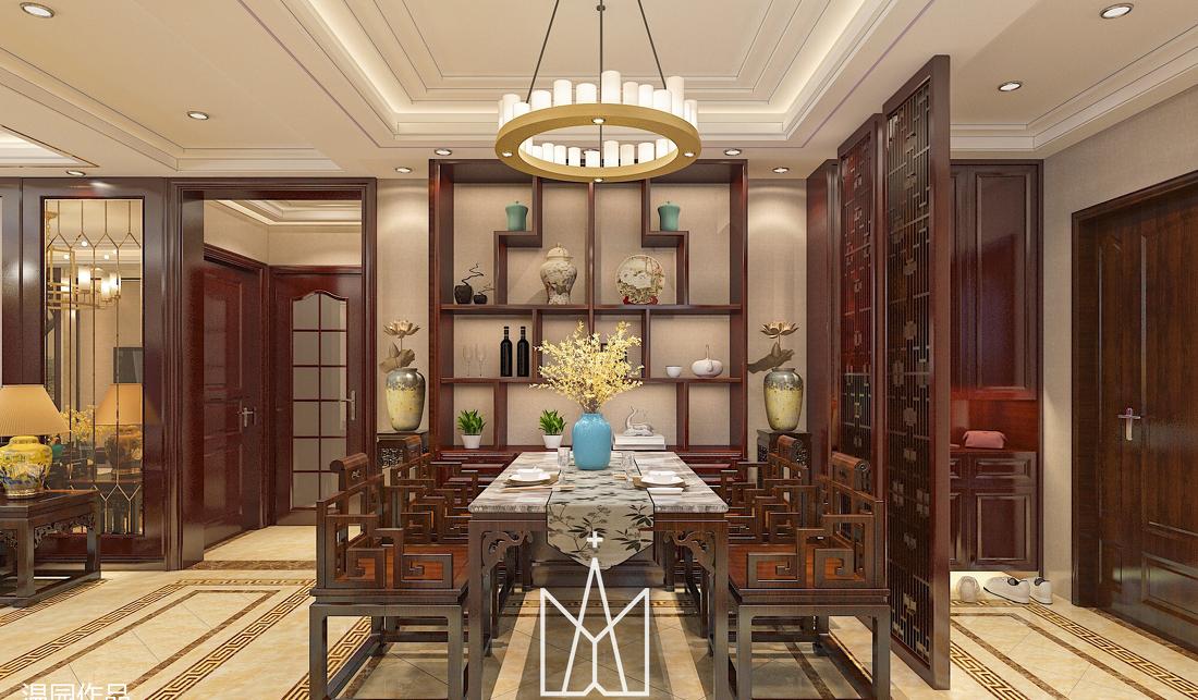 130 平中式风格家居设计，红木家具、玻璃隔断打造雅致空间-5