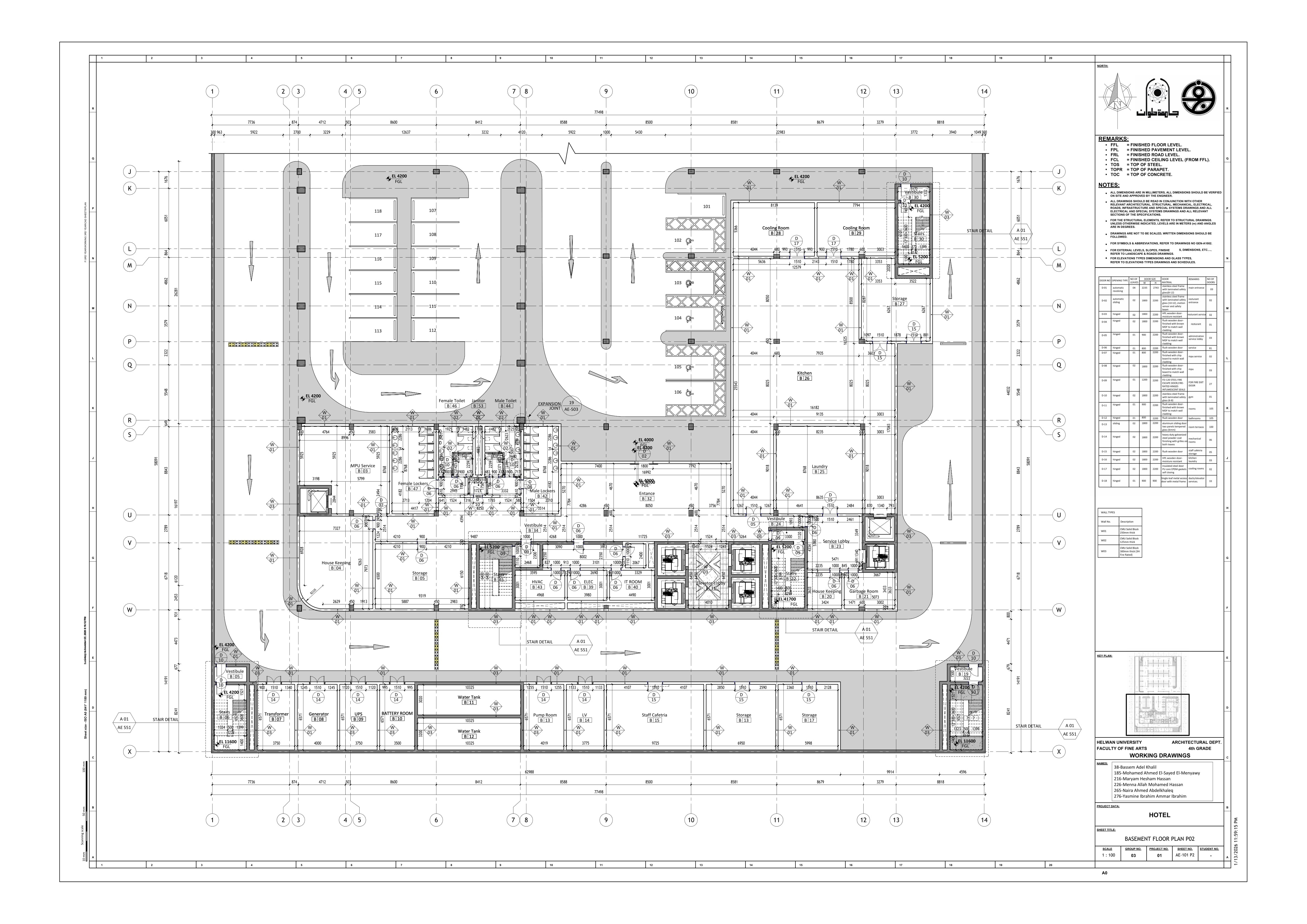 Blue Hotel | 3-Star Hotel Working Drawings-8