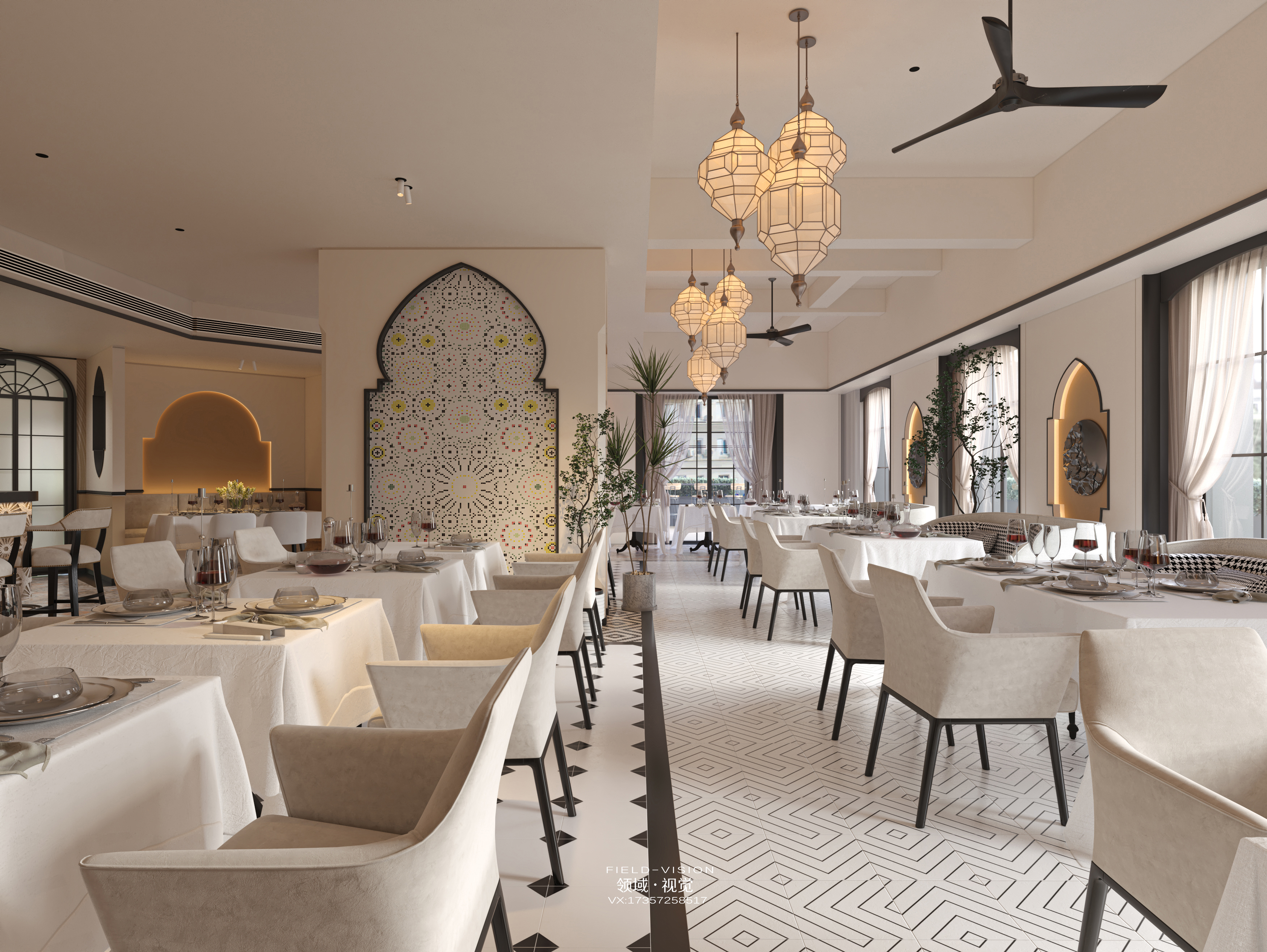 Vray渲染作品┃摩洛哥风格餐厅-4