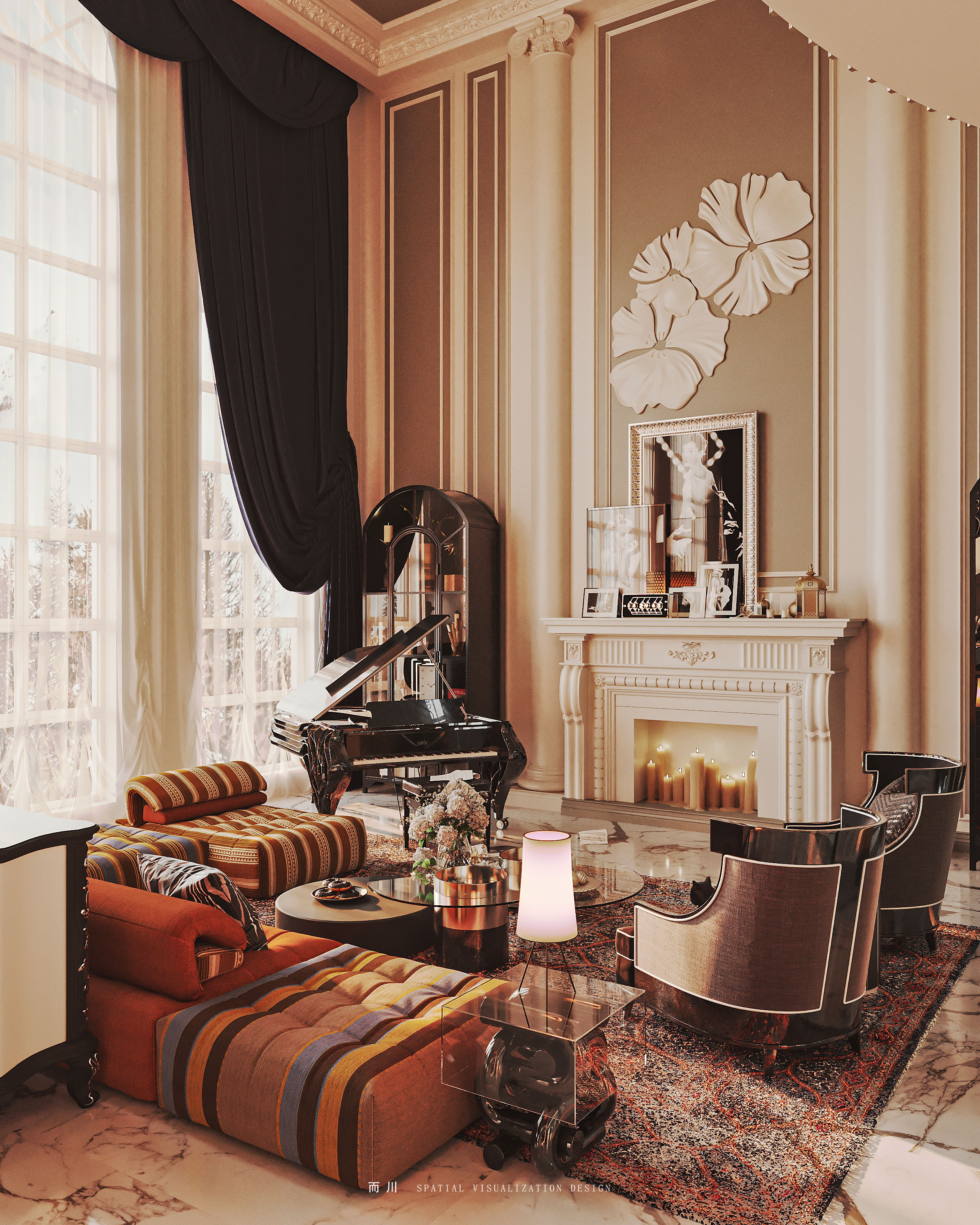 美式别墅丨而川空间可视化工作室-12