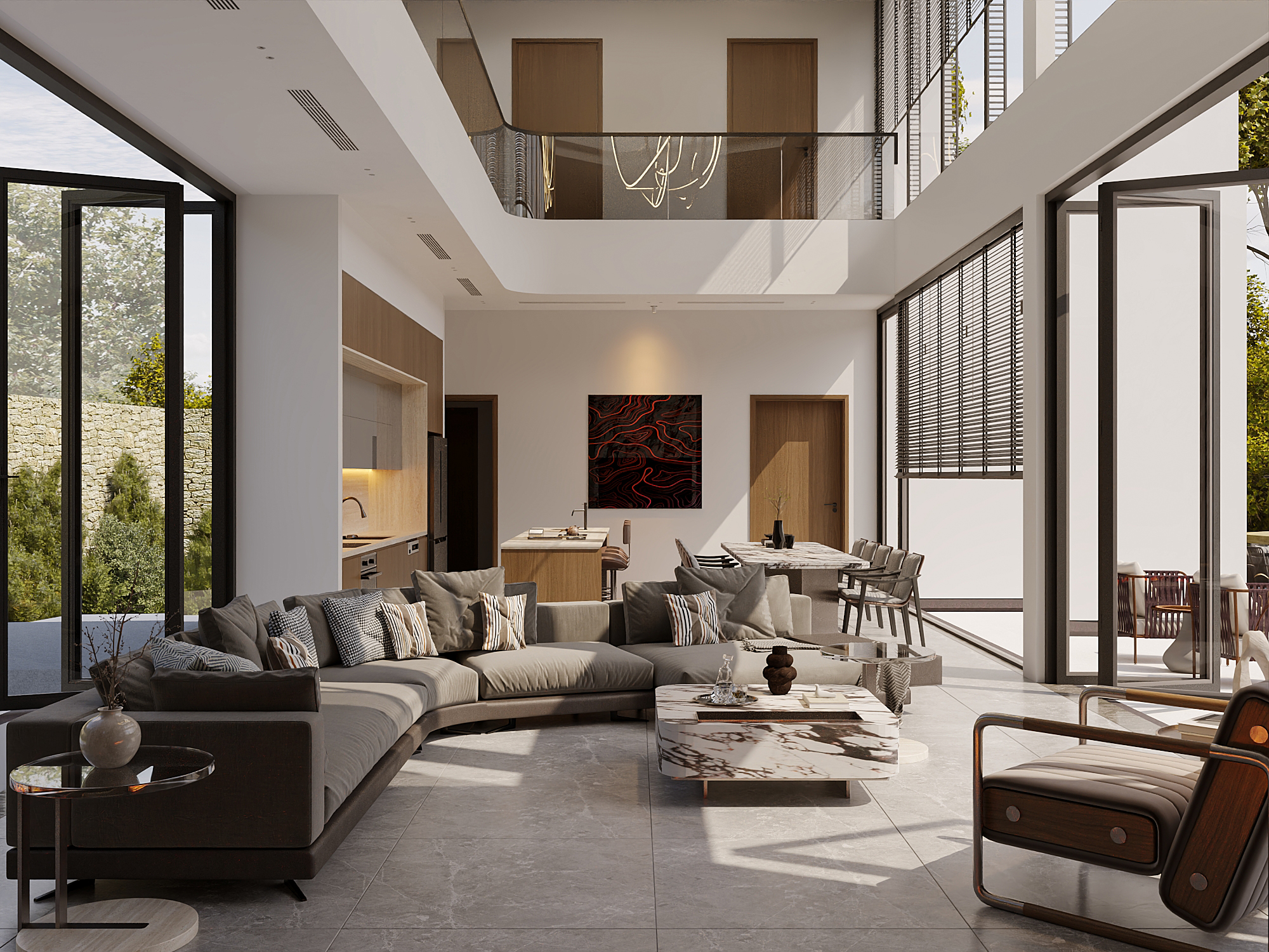 LIVINGROOM & KITCHEN - VILLA DONG XUAN - HA NOI-2