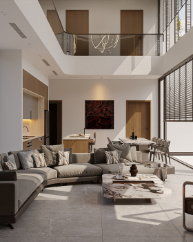 LIVINGROOM & KITCHEN - VILLA DONG XUAN - HA NOI