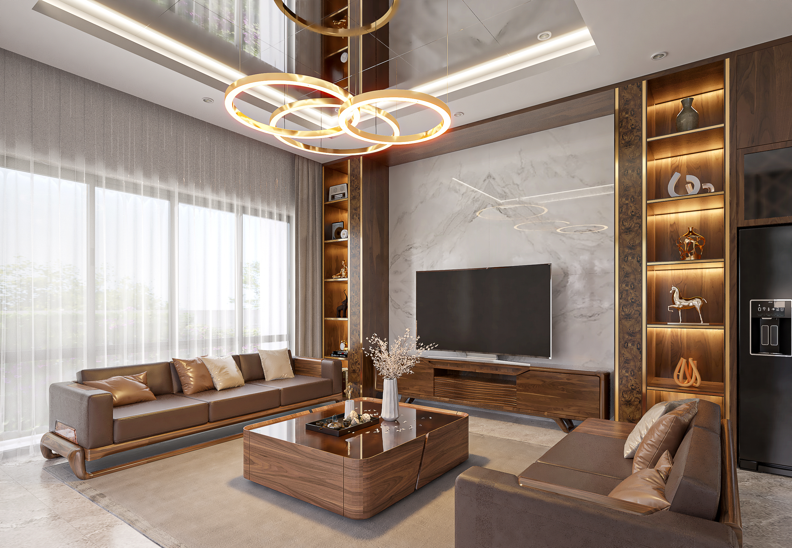 Living room & Kitchen - Villa Quang Xuong-1