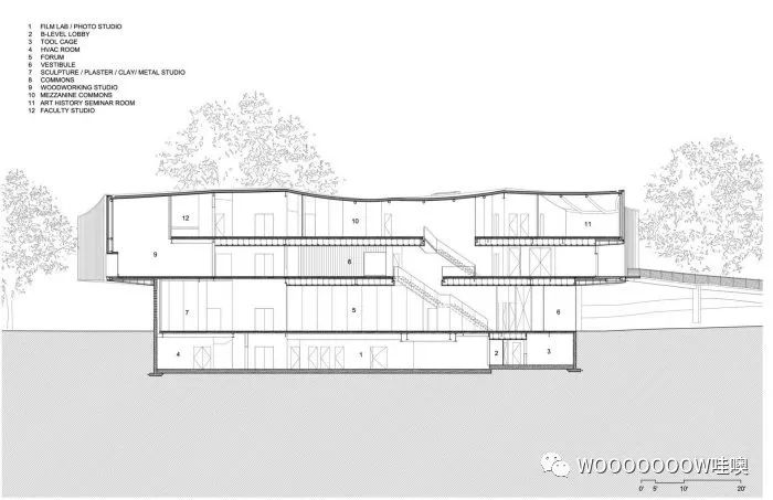 史蒂文·霍尔的冬季视觉艺术中心——融入自然的轻盈建筑-27
