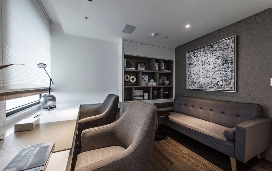 99m²暖色层次简约宅 | 玩味木与石的张静峰设计-8