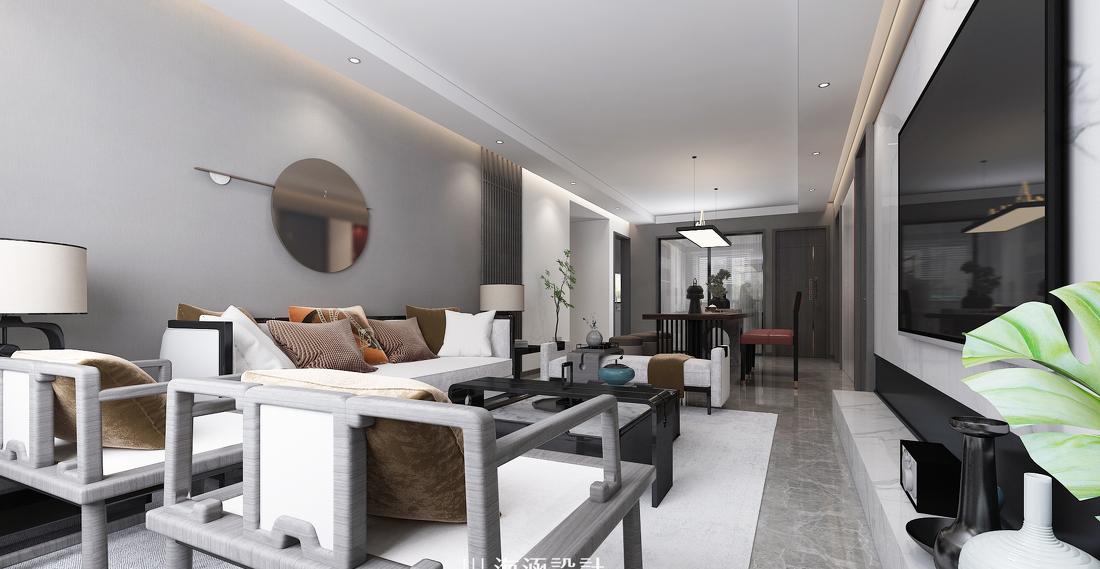 海涵设计┃140㎡新中式私宅-2