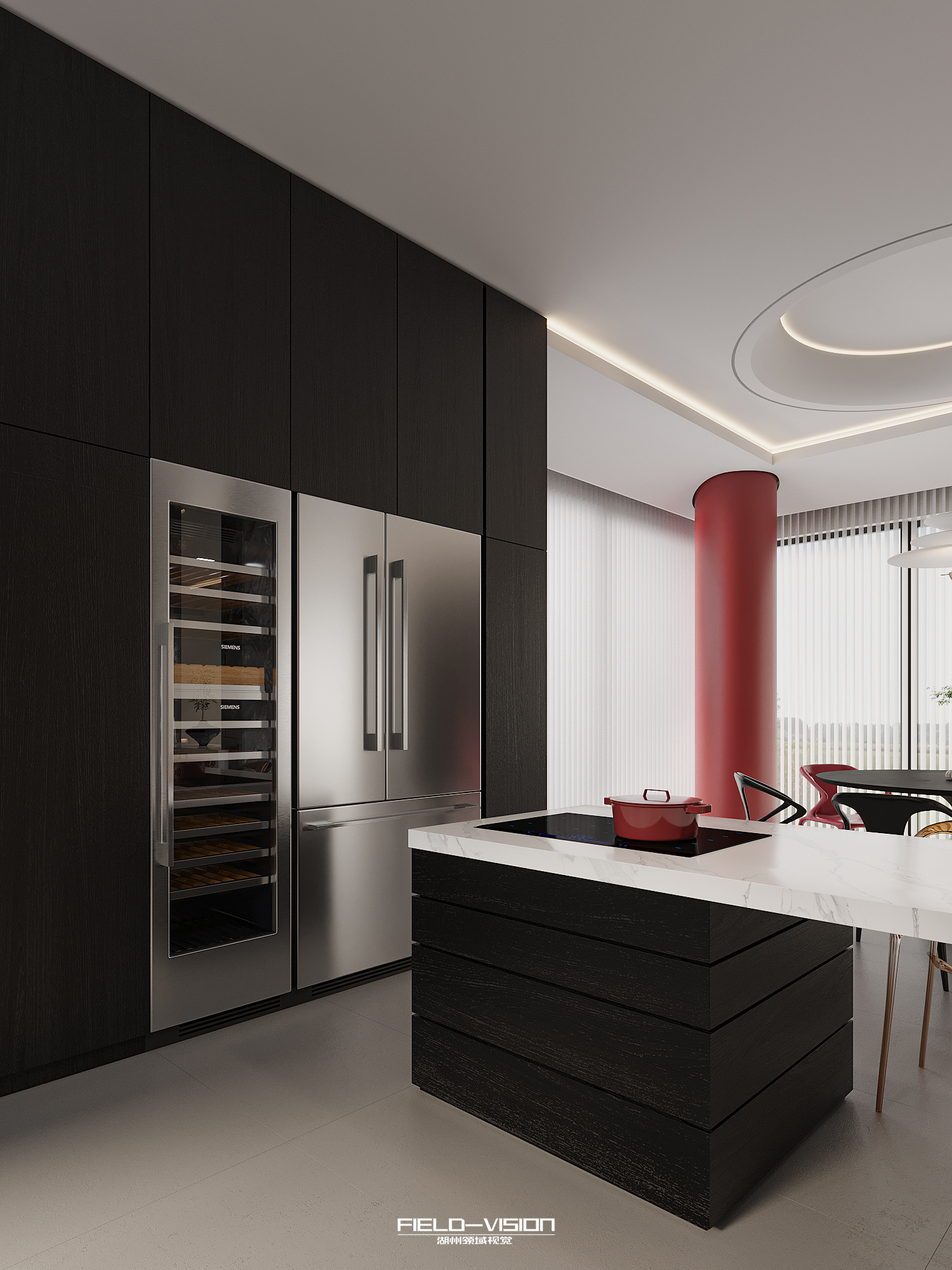 Corona渲染作品┃现代厨房-1