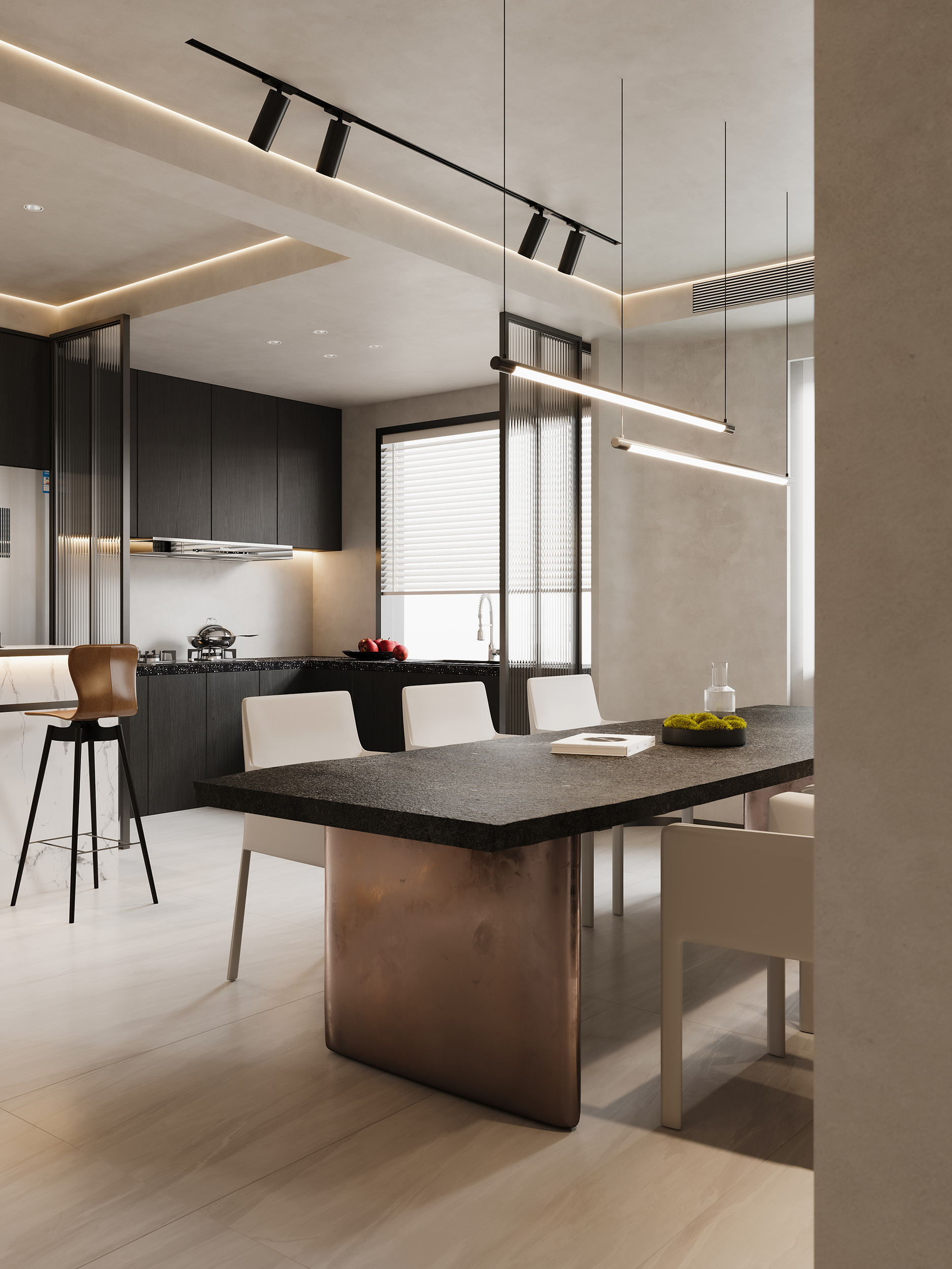 对坐式沙发+岛台设计丨图夫-12