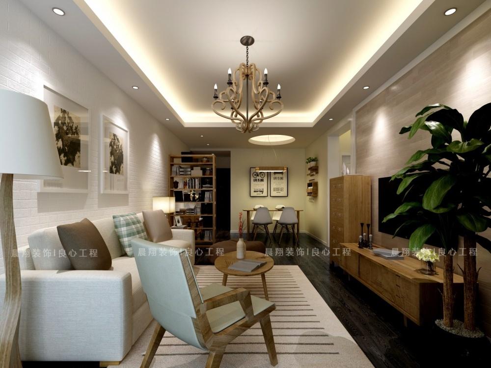 简欧风两居室 | 灰色厨房、暖色客厅、深色卧室-4