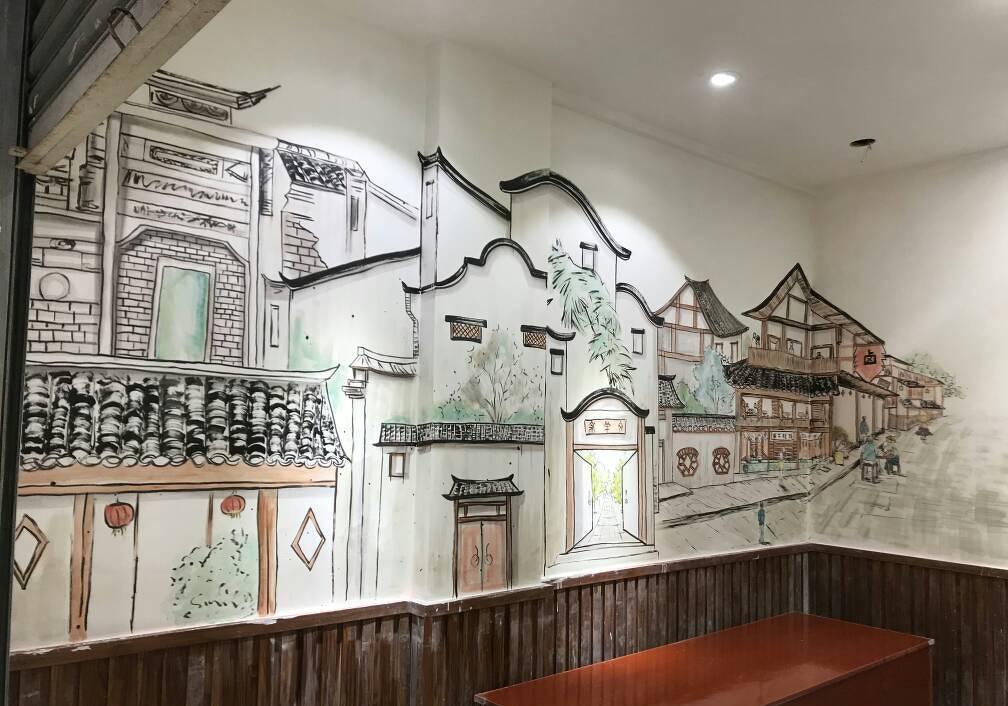 
湖南株洲餐厅、饭店墙绘设计 -6