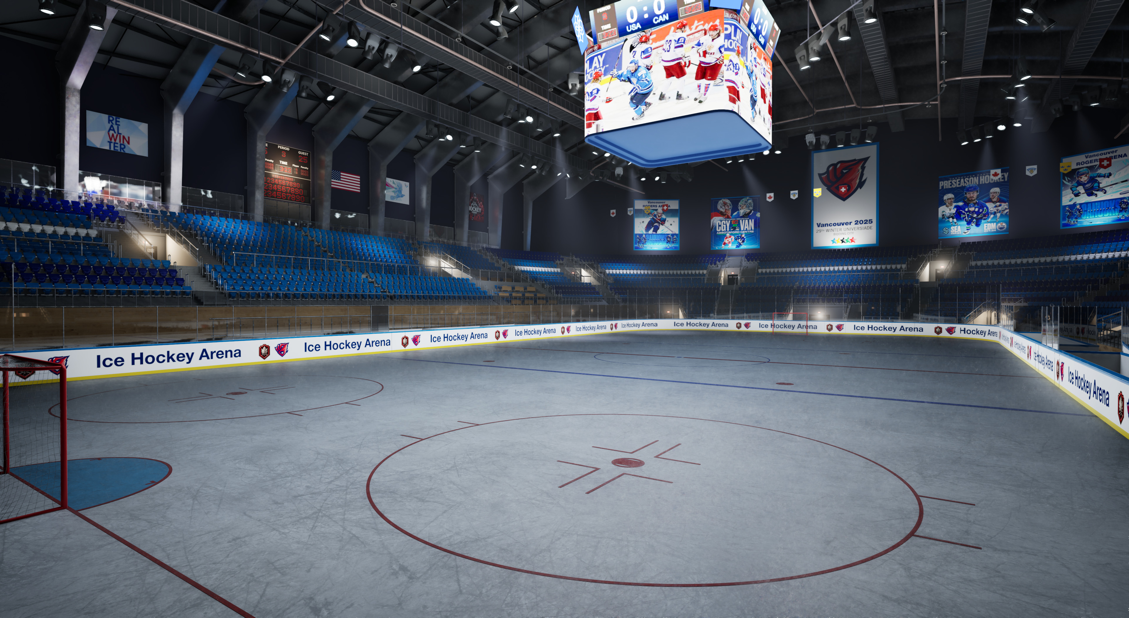 Ice Hockey Arena Stadium 3D model-12