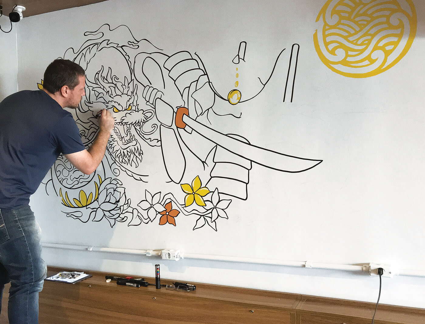 Goto 日本料理餐厅墙绘设计-11