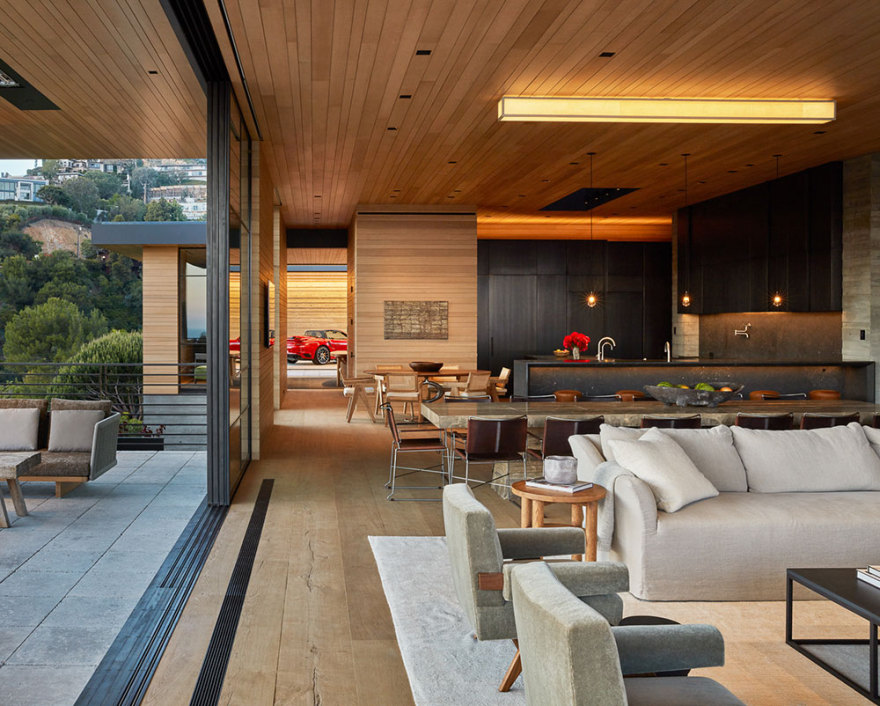 加州圣塔莫尼卡山巅现代豪华别墅-4