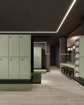 Men's fitness locker room