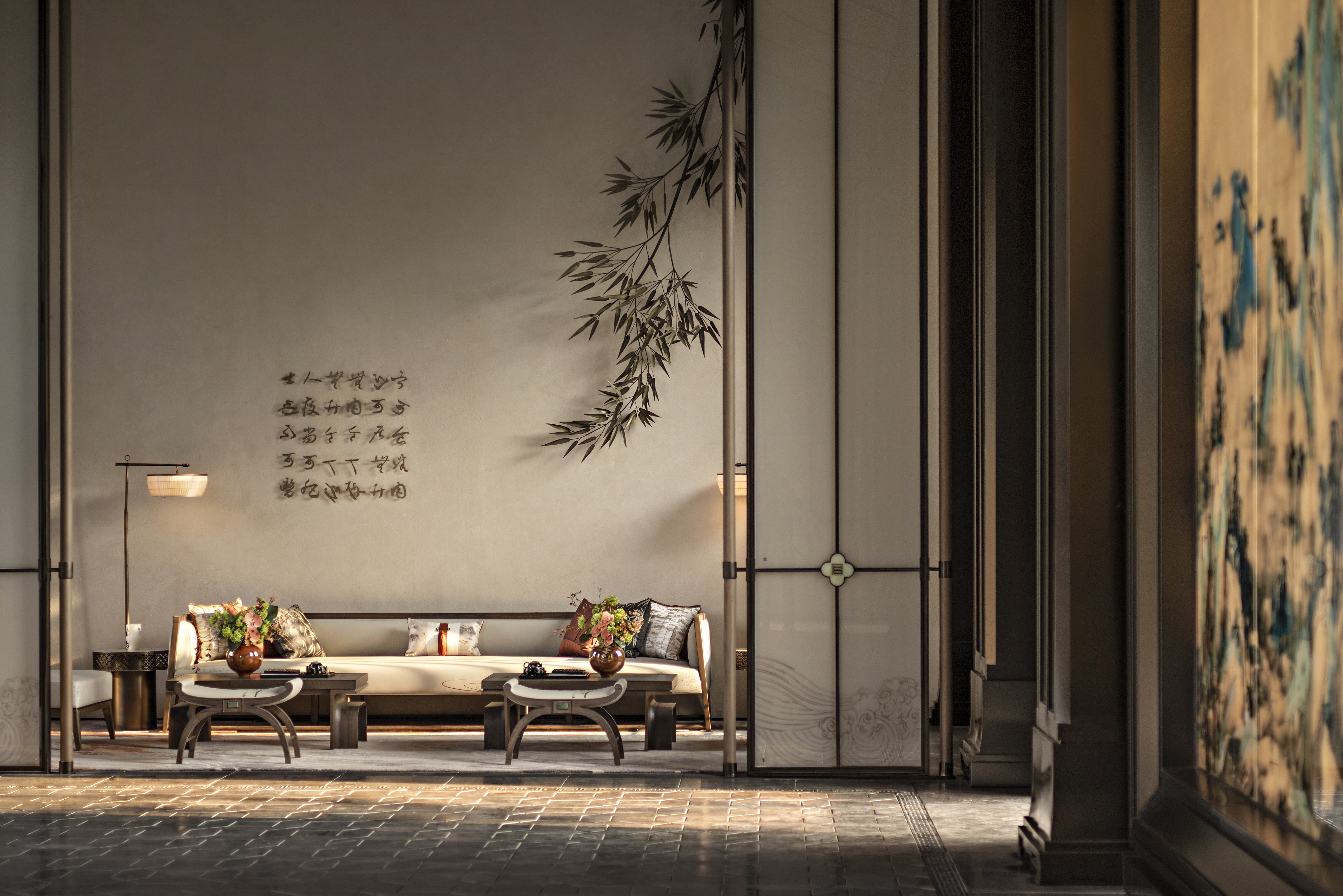 深圳盘石设计 | 700㎡中式售楼处，墨香雅韵，风雅成赋-10