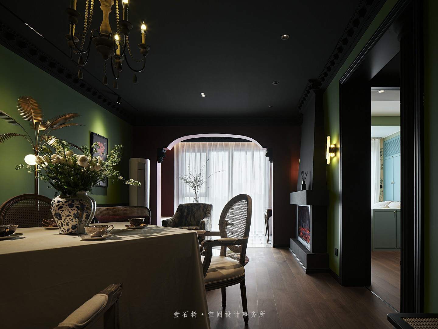 荣誉花园复古风格设计丨壹石樹空间设计事务所-19