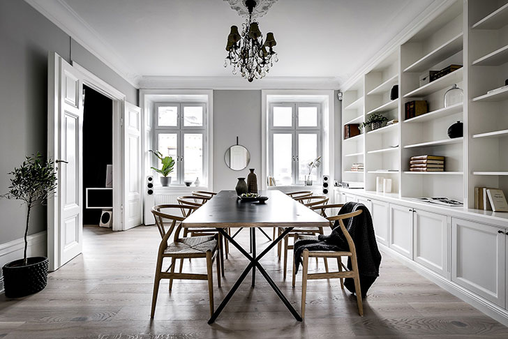 斯德哥尔摩 115 平米公寓 | 暗色调的优雅魅力-8