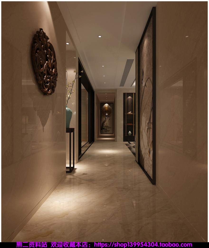 新中式 中式古典 奢华家装别墅样板房-17-39