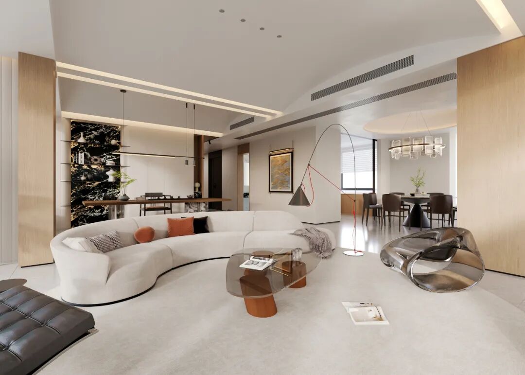 268㎡现代简约丨湖山一品丨中国湖南丨纵向·空间设计-8