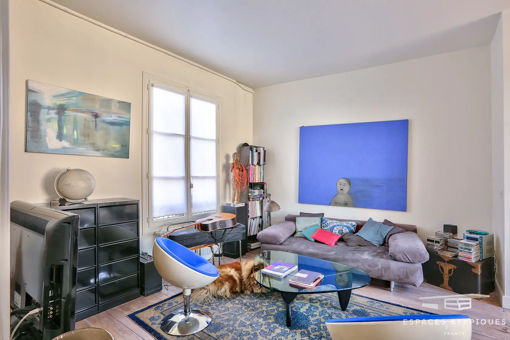 巴黎顶层艺术家工作室，粉色壁炉与梦幻巴黎圣母院景观-6