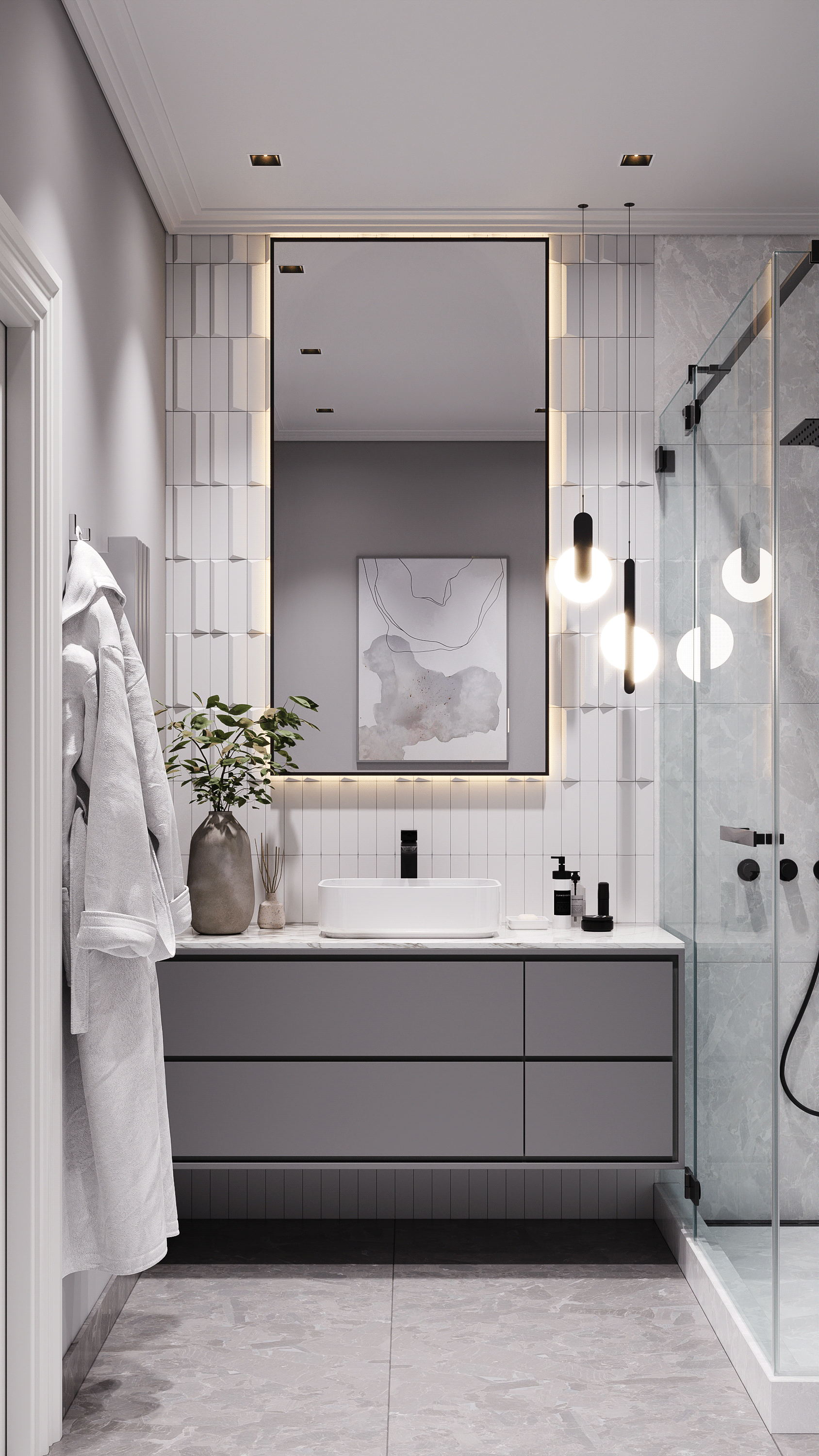 高级灰色系小空间公寓设计 既优雅又舒适-19