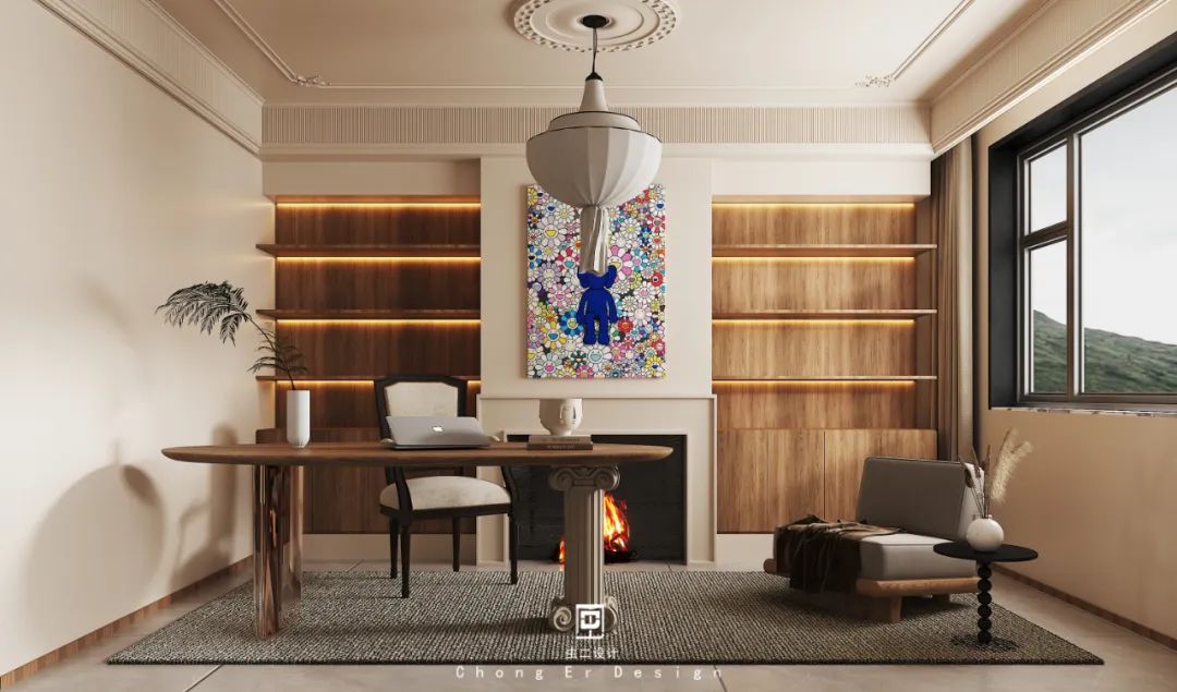 泰山院子中古奶油风设计丨中国泰安丨虫二设计-24