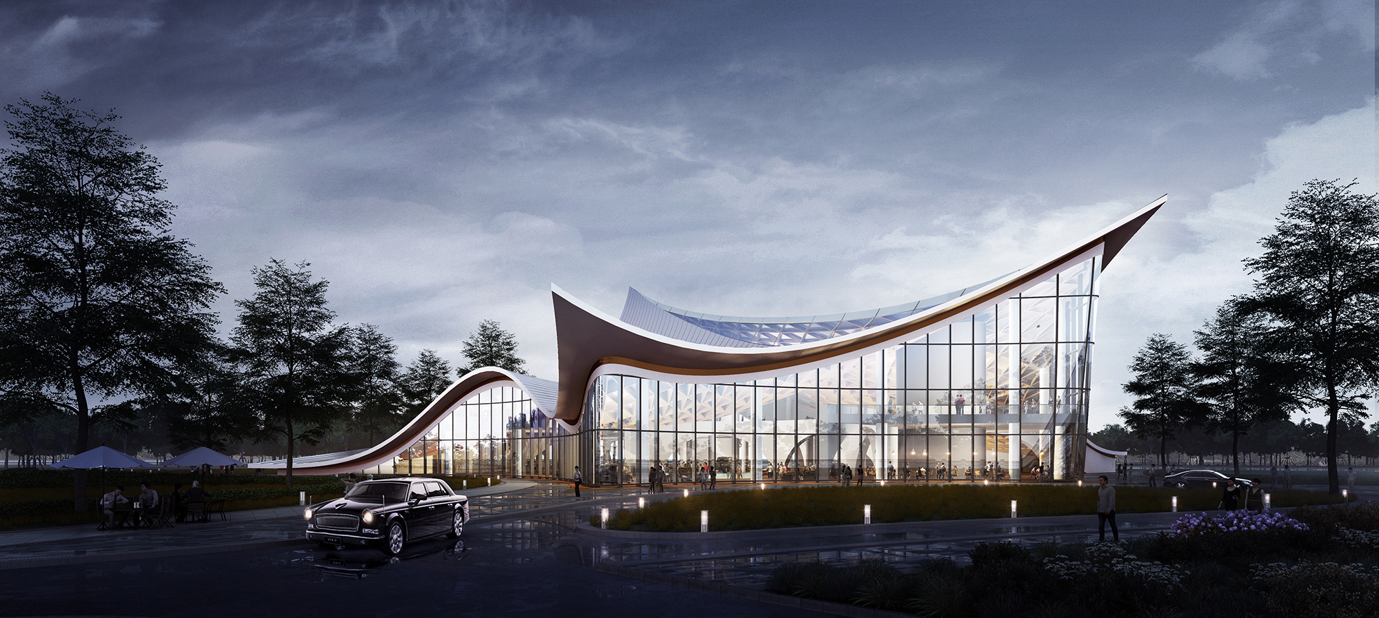 成都红旗汽车城展览中心——BEHIVE Architects 打造的地标性建筑-17