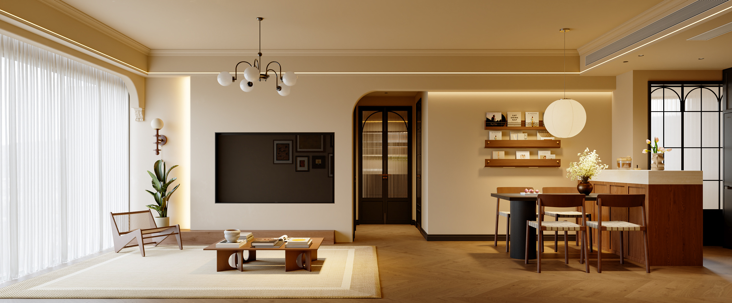 坚厅90平米小户型设计-中古案例-0