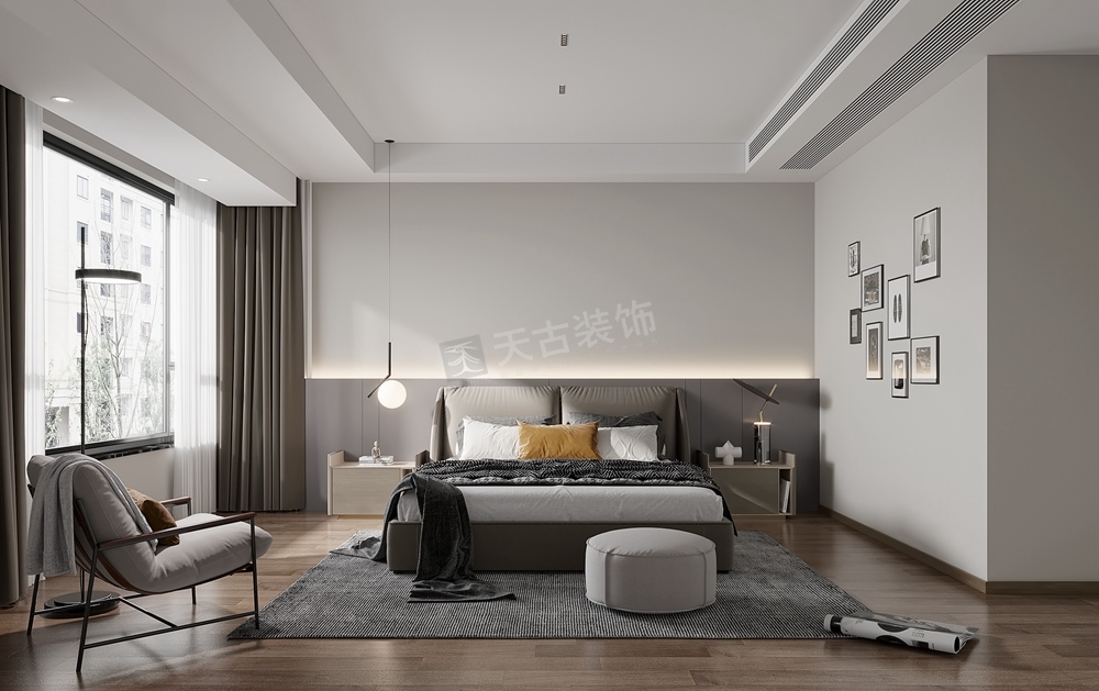 龙湖昱湖壹号大平层 · 黑白灰的实用温馨之家丨天古装饰-7