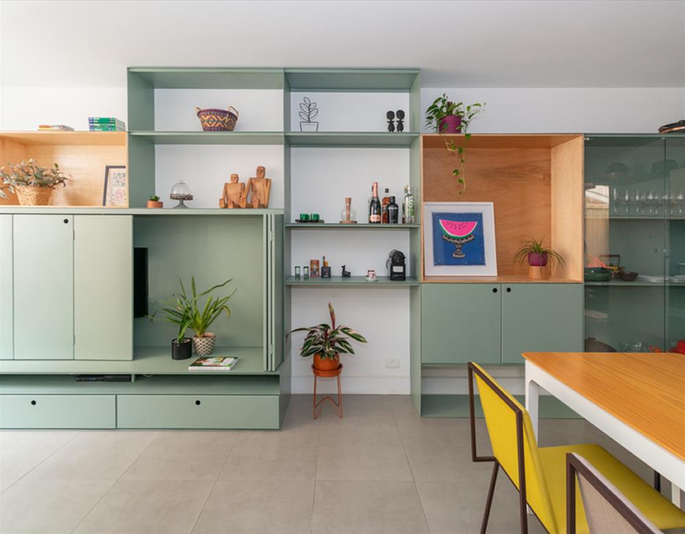 巴西 SP 公寓 | 独特木质设计，多功能客厅打造舒适住宅-5