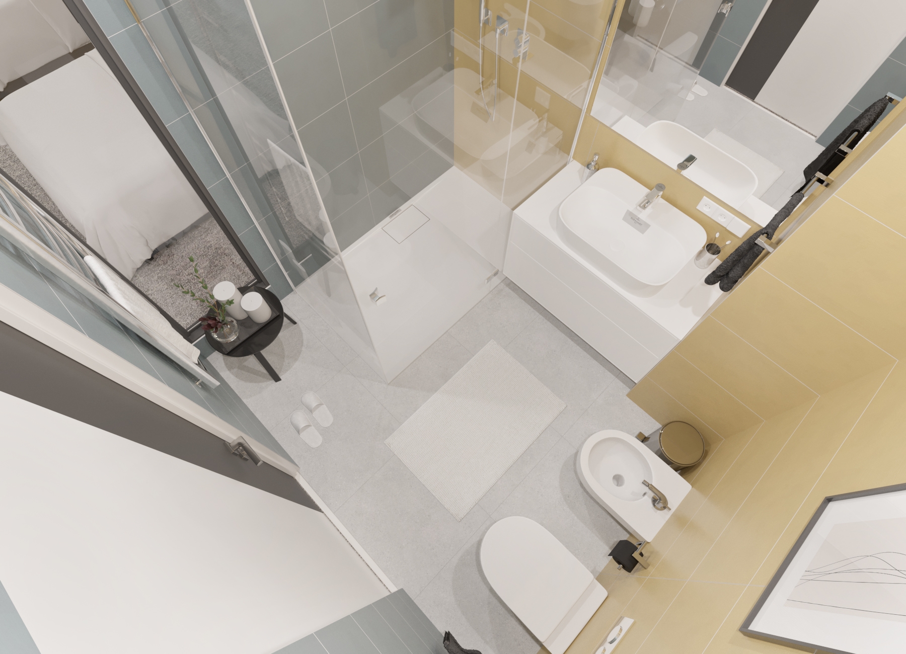 Hotel Room Interior Design. Twin rooms.-8