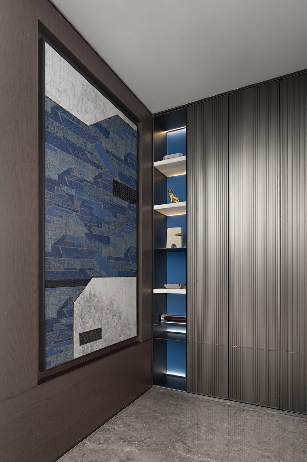 蓝调大平层 · 现代艺术与生活的完美融合丨中国台州丨壹新设计,恩嘉设计-3